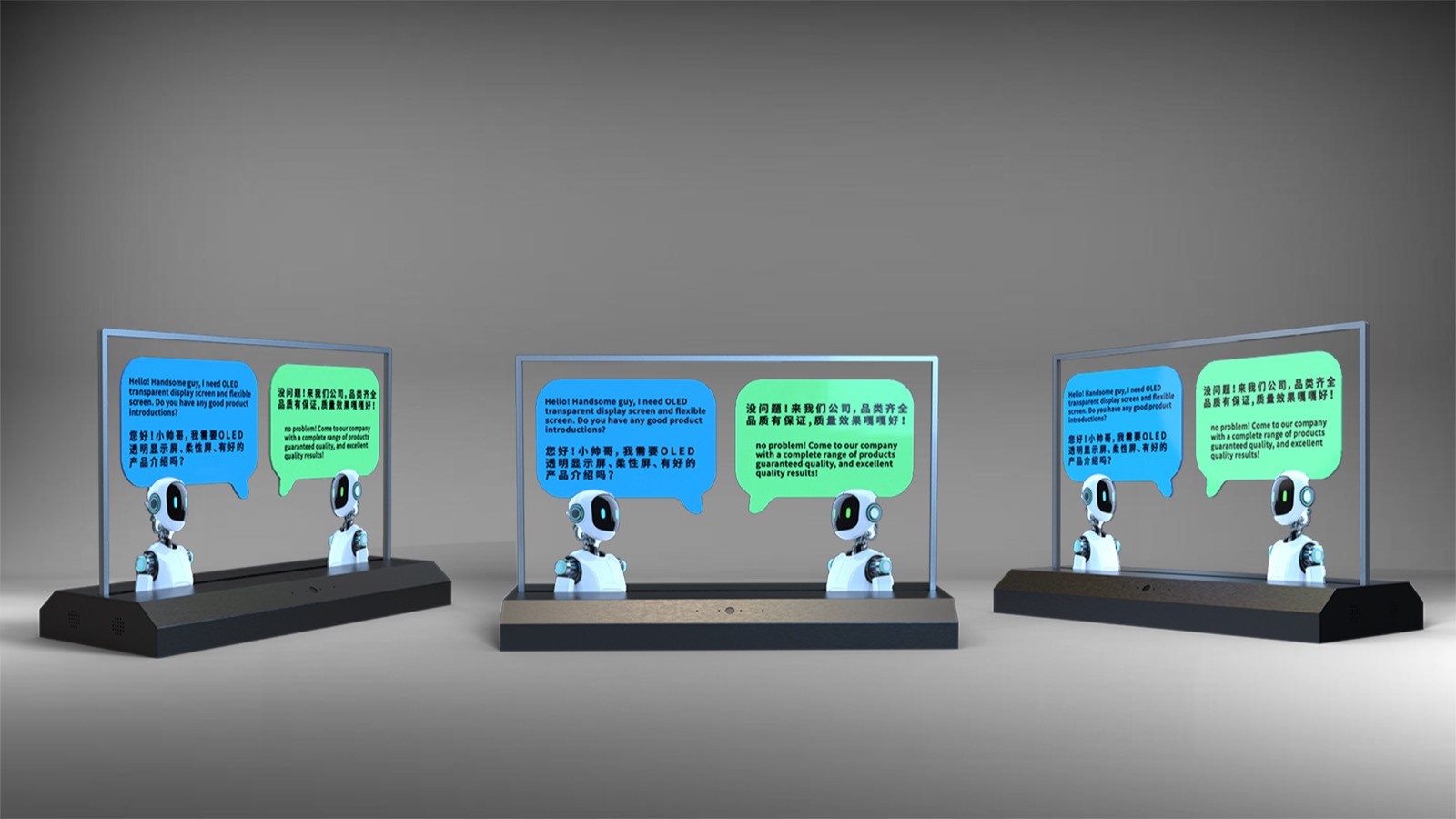 30 inch dual-sided transparent OLED translator